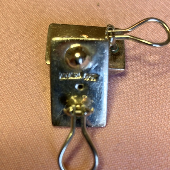 FINAL SALE PRICE Vintage‎ Lois Hill Curved Rectangular Sterling Clip Earrings - Picture 3 of 5